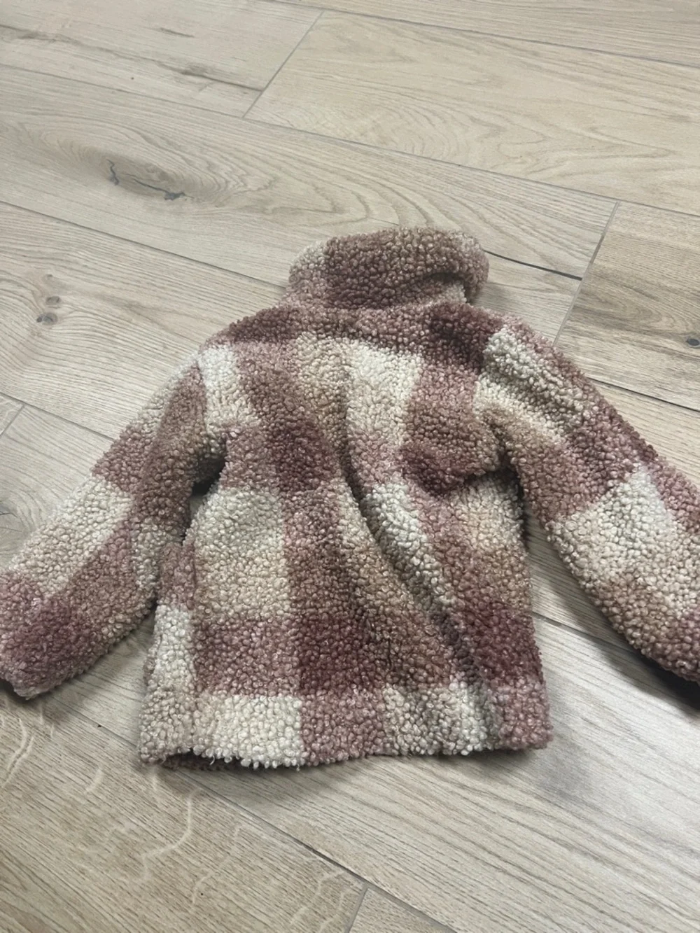 H&M Cream & Brown Plush Teddy Pea Coat for Kids - Picture 5 of 5